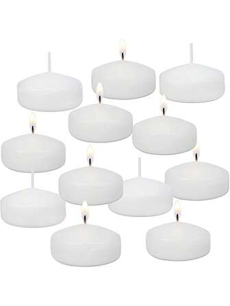12 paquetes de velas flotantes blancas pequeñas de 2 pulgadas para centros de mesa, floreros cilíndricos, centros de mesa en bodas, fiestas, piscina, festividades