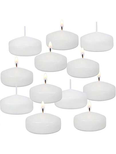12 包 2 英寸漂浮蜡烛，适用于中心装饰，白色小号漂浮蜡烛，适用于圆柱花瓶、婚礼、派对、泳池、节日中心装饰