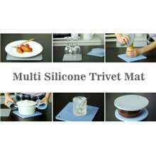 4 件装，多用途硅胶隔热垫，微波炉垫，厨房隔热垫，热菜隔热垫，餐垫，适用于火锅、碗、厨房台面，耐热 - 黑色 - 查看 11