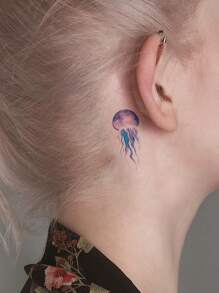 10 件临时纹身套装，可爱彩色卡通动物图案，适用于手腕、手臂、身体，防水假纹身贴纸 - 彩色 - 查看 3