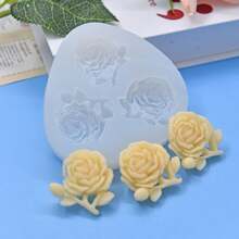 1pc 3-Flower Resin Liquid Silicone Mold - White - View 7
