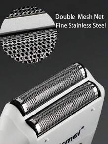 Kemei KM-3382 Men's Electric Shaver With 1 Set Extral Blade Double Blade Foil Reciprocating Shaver Wet Or Dry Beard Razor Facecare Greasy Barber Scissors USB Rechargeable Shaver Cordless Razor For Daily Use Bald Head Shaving For Men Shaving Home Use Gift For Men Birthday