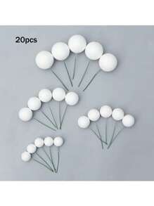 20 Stücke Schaumstoffkugel Tortendekoration, vier Größen und mehrfarbige gemischte Schaumstoffkugeln, Geburtstag, Hochzeit, Junggesellinnenabschied, Taufe, Gender Reveal Party, Rentnerparty, Themenparty Tortendekoration, passend, verschiedene Farben zur Auswahl, geeignet für verschiedene Anlässe (Bitte nach Anbringen des weißen Schlauchs verwenden. Die kugelförmige Oberfläche sollte den Kuchen nicht berühren.)