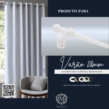 Linen Gauze Voile Curtain For Single Rod, Unlined - Silver Eyelets - trắng - Xem 4