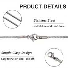 5pcs/Bag Fashionable Stainless Steel Snake Chain Necklace With Lobster Clasp And Extension Chain, Good For Making Diy Jewelry, Semi-Finished Chain - Silvery 5pcs - View 7