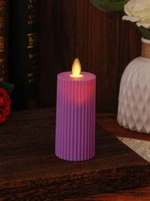 1 件/3 件齿轮形 LED 电子蜡烛，高端大气逼真条纹齿轮无焰蜡烛，现代家居装饰蜡烛灯，适用于室内和室外 - 搖擺頭紫色 - 查看 2