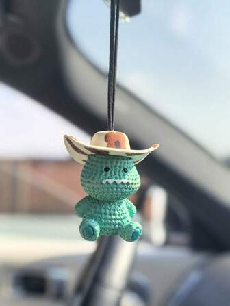 1pc Cute Bear Car Interior Accessory, Rearview Mirror Hanging Decor, Car Interior Decoration