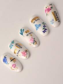 Nail Art Stickers, 4 Vintage Flower Leaf Geometric Patterns, 5D Self Adhesive Foil Stamping Craft Nail Art Stickers & Decals/Nail Art Decoration Set DIY Nail Art Decorations, Nail Art Stickers For Ladies & Girls, Nail Salon, Stationery Stickers, Phone Stickers, Storage Stickers.