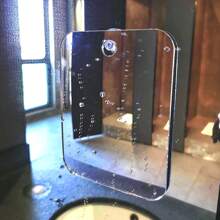 Compact Fog-Free Acrylic Shower Mirror With Suction Cup - Portable, Easy-To-Clean, Ideal For Travel & Gym, Perfect For Men Shaving & Women Makeup Application, 6"X4", Wall-Mount Or Handheld Use, Portable Beauty Tool|Sleek Acrylic Mirror| Acrylic Home Bathroom Decor Fall Decor Makeup Organizer Bathroom Accessories Back To School