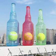 1pc Pet Squeaky Chew-Resistant Floating Rubber TPR Tennis Ball Bottle Shaped Toy, Chewing & Interactive For Large/Small Dogs