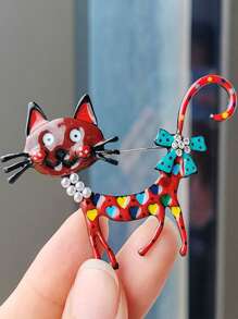 1pc Fashionable Cats Enamel Pin For Clothing Accessories Dress Accessories Pin For Clothes Bag Charm School