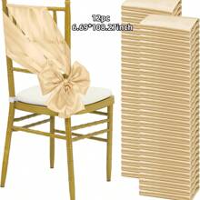 8/12/16/24 chiếc Dây thắt ghế vàng hồng, 6,69*108,27 inch, Thích hợp cho đám cưới, tiệc tùng, tiệc chiêu đãi, sinh nhật, tiệc chiêu đãi, trang trí ghế sự kiện khách sạn - màu đặc - Xem 18