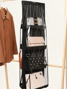 1pc Black Handbag Hanging Organizer Hanging Bag For Storage Handbag Wardrobe Hanging Organizers Handbag Organizer For Closet