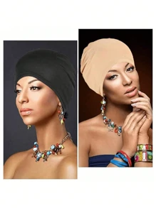 Awegeo Gorro esencial de confort - Cubrecabezas suave y transpirable para lo básico diario y el estilo casual | Diseño de subcapa para envolver el cabello