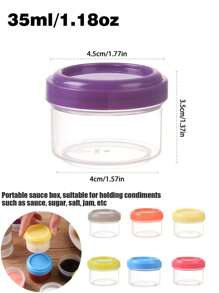 4pcs/6pcs 35ml Salad Dressing Containers With Screw Lids, Plastic Sauce Condiment Containers With Covers For Lunch Box School Supplies,Back To School,Picnic,Party - Multicolor - View 3