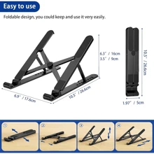 JOMAA Portable Laptop Stand For Desk Ergonomic 8-Levels Adjustable Heights Computer Stand ABS Laptop Riser Holder Compatible With All Laptops And IPad 10-15.6 Inch - Multicolor - View 7