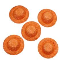 10 件装 5 厘米多色手工草帽迷你草帽适用于 DIY 工艺装饰配件、派对装饰