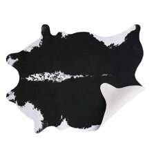 Homore Cowhide Rug, Cute Cow Print Rug For Living Room Faux Cow Hide Animal Print Carpet For Bedroom Office Table,Gift Giving, Home Décor,  Fathers Dad Gift,Non-Slip &Durable - Black - View 7