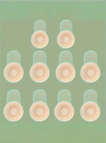 10pcs Reusable Seamless Silicone Nipple Covers, Invisible Breast Lift Tape, Anti-Slip Pasties, Solid Color Bra Accessories, 100% Silicone, Hand Washable,Easy To Clean Bra Accessories,Fits All Bust Sizes - Multicolor - View 14