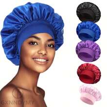 1 Piece Satin Bonnet Silk Bonnet For Sleeping, Bonnets For Bonnet For Sleeping Large Sleep Cap, Wide Soft Band Bonnet For Curly Hair