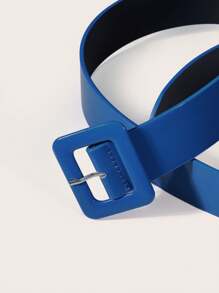 1pc Simple Blue Versatile High-Waist Belt Suitable For Pants - Blue - View 3