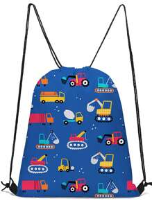 Mochila con cordón ligera, mochila escolar con estampado de dinosaurios de dibujos animados, mochila deportiva y de viaje duradera de poliéster