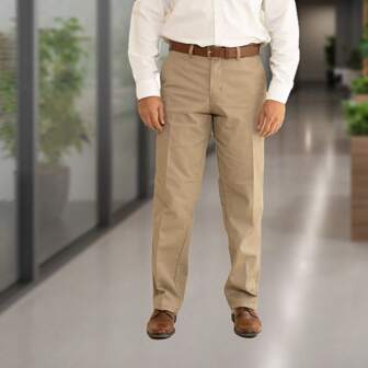 Pantalon formal casual  vestir de gabardina tipo recto