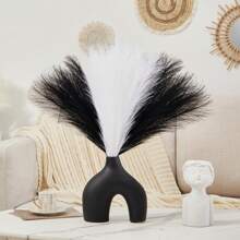 5/10/20 件黑色仿蒲苇人造芦苇蓬松人造假花波西米亚风格装饰，适用于婚礼派对装饰、居家客厅卧室装饰、花瓶布置、DIY 摄影道具、假植物、秋季装饰、房间、书桌、花园装饰、房间、情人节、生日毕业礼物、秋季装饰、秋季