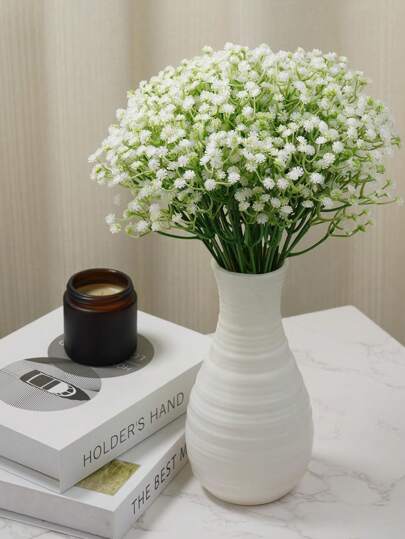 5/10/30/50 件秋季装饰人造满天星花环材料塑料丝绸假植物情人节礼物生日派对装饰婚礼花篮新娘手捧花家居装饰餐厅卧室窗台花瓶装饰新年装饰户外花园开学季