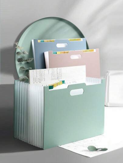 Carpeta clasificadora A4 con 13 bolsillos - Organizador de documentos tipo acordeón, portátil y con asa, de múltiples capas, para estudiantes, documentos, exámenes, gran capacidad para organizar el escritorio, de vuelta a la escuela, útiles escolares