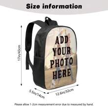 1pc Personalised Backpack, Black Rucksack, Custom School Bag, Back To School Gifts, Black Backpack
