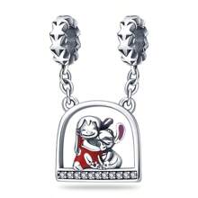 Disney Charme de fée fleur Mickey en argent sterling 925 Disney. Perle originale pour bracelet en argent de loi 925, bijoux faits maison, cadeau