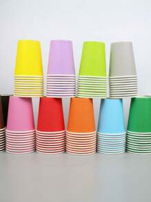 10pcs 一次性纸质派对杯 - 9 盎司, 热/冷饮杯, 适用于奶茶和咖啡, 浴室和漱口水小纸杯试用杯/派对生日派对饮料纸杯, 适用于派对, 生日派对, 野餐, 派对装饰, DIY 手工艺品和节日, 多种颜色可选, 居家生活用品 - 彩色 - 查看 9