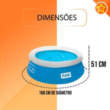 Piscina Funs com Borda Inflável - 1000L - Azul - Visão 2