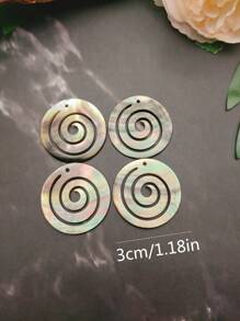 4pcs Natural Mother Of Pearl Charms For Earrings Necklace DIY Making, Black Shell Pendant, Hawaiian Polynesia Shell Beads, Island Jewellery - Black - View 13