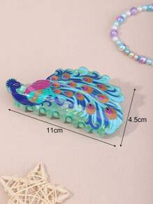 1 件超大亚克力时尚孔雀爪发夹，发夹，适合盘发，时尚发饰