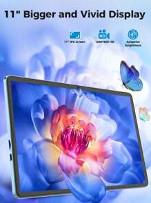 Relndoo Android 15 Tablet, 2025 NEW 11 Inch, T615 Octa-Core 2.0GHZ, (4GB+20GB)RAM+128GB ROM, 5MP+13MP Dual Camera, 8000mAh High-Capacity Battery, Type-C, 802.11ac/B/G/N Wifi5 2.4g+5g, 1280*800px HD IPS Touch Screen, Supports 1TB SD Expansion, GPS Certified Tablet PC (No Adapter)-Blue Tablet