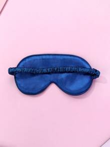 1pc Blue Satin Space Element Printed Sleep Eye Mask, Silky Smooth Texture Helps You Fall Asleep Quickly - Blue - View 3