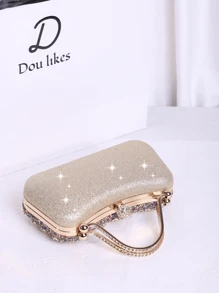 Glinsterende avondtas met strass-steentjes voor dames, geschikt voor bruiloften, feesten, gala's, Valentijnsdag, verjaardagscadeaus en verkleedpartijen.