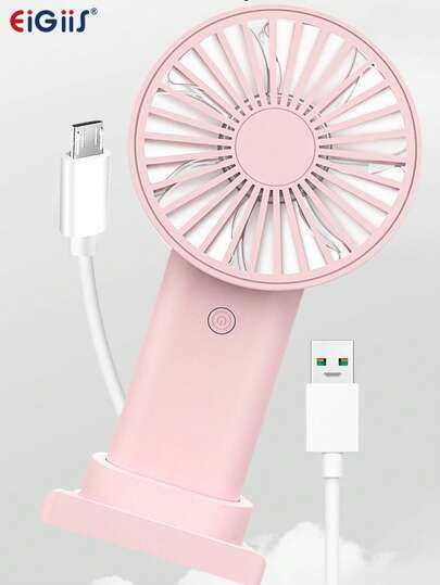 EIGIIS Miniaturowy wentylator ręczny, mocny wentylator osobisty z akumulatorem 600 mAh, 3-stopniowa regulacja prędkości, przenośny wentylator ręczny, wentylator do rzęs dla dziewczyn, kobiet, na zewnątrz, w podróży, w biurze, w domu