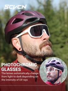 SCVCN Photochromic Cycling Glasses Men Women Outdoor Sports Bike Riding Camping Golf Eyewear Fashionable New Photochromic Vacation Fishing Eyeglasses Bicycle Day Night Cycling Glasses - Multicolor - View 4