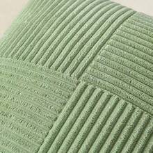 1 件灯芯绒拼布装饰枕套，适用于家居装饰、客厅、卧室、沙发、所有季节 - 果綠色 - 查看 4