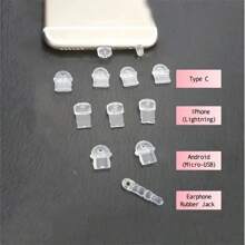 1pc Cute Bear Design Dust Plug Compatible With Apple/Type-C, Dust Protector Cover For Android Phone Charging Port - Multicolor - View 7