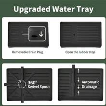 2-poziomowa duża suszarka do naczyń ze stali nierdzewnej z ociekaczem do blatu kuchennego - mieści talerze, noże, kubki i deski do krojenia, czarna, oszczędzająca miejsce konstrukcja do małych kuchni, organizer na blat kuchenny | Nowoczesne akcesoria kuchenne | Uchwyt o dużej pojemności, suszarka do naczyń do blatu kuchennego