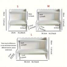 1 件双层桌面收纳架，矩形木质纤维板储物架，适用于宿舍、家庭、学校和办公室展示