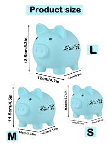 LICVIC 1pc Custom Name Piggy Bank For Kids/Boys/Girls , Personalized Kids Piggy Bank With Pattern, Customized Unbreakable Piggy Bank, Customizable Plastic Money Bank, 3 Sizes, Pink/Blue/Gold, 3 Pattern, Cute Pig Piggy Banks, Coin Bank,Multi-Functional,Ornamental,Letter,Stylish,Vintage,Adorable,Cute,Custom,Personalised,Unique,Customized,Ideal Gifts For Him,Ideal Gifts For Her,Son,Daughter Back To School - Style a - View 3