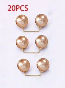 Juego de 3 piezas/5 piezas/20 piezas de broches de perlas para ropa, imperdibles antideslizantes para ajustar la cintura del vestido, el cuello y asegurar la bufanda, accesorios de moda, botones de perlas de imitación de 0.43 pulgadas
