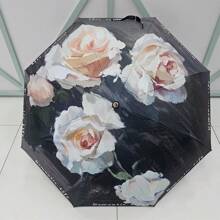 Rose Retro Umbrella Thickened Folding High-Value Sun Umbrella Fashionable Wind-Resistant Parasol Sun Umbrella
