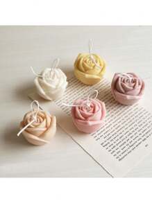 1pc Rose Bud Shaped Rim White Silicone Mold, For Candle, Bath Bomb, Soap Making