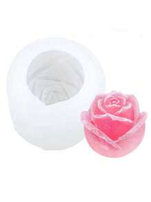 1pc Rose Bud Shaped Rim White Silicone Mold, For Candle, Bath Bomb, Soap Making